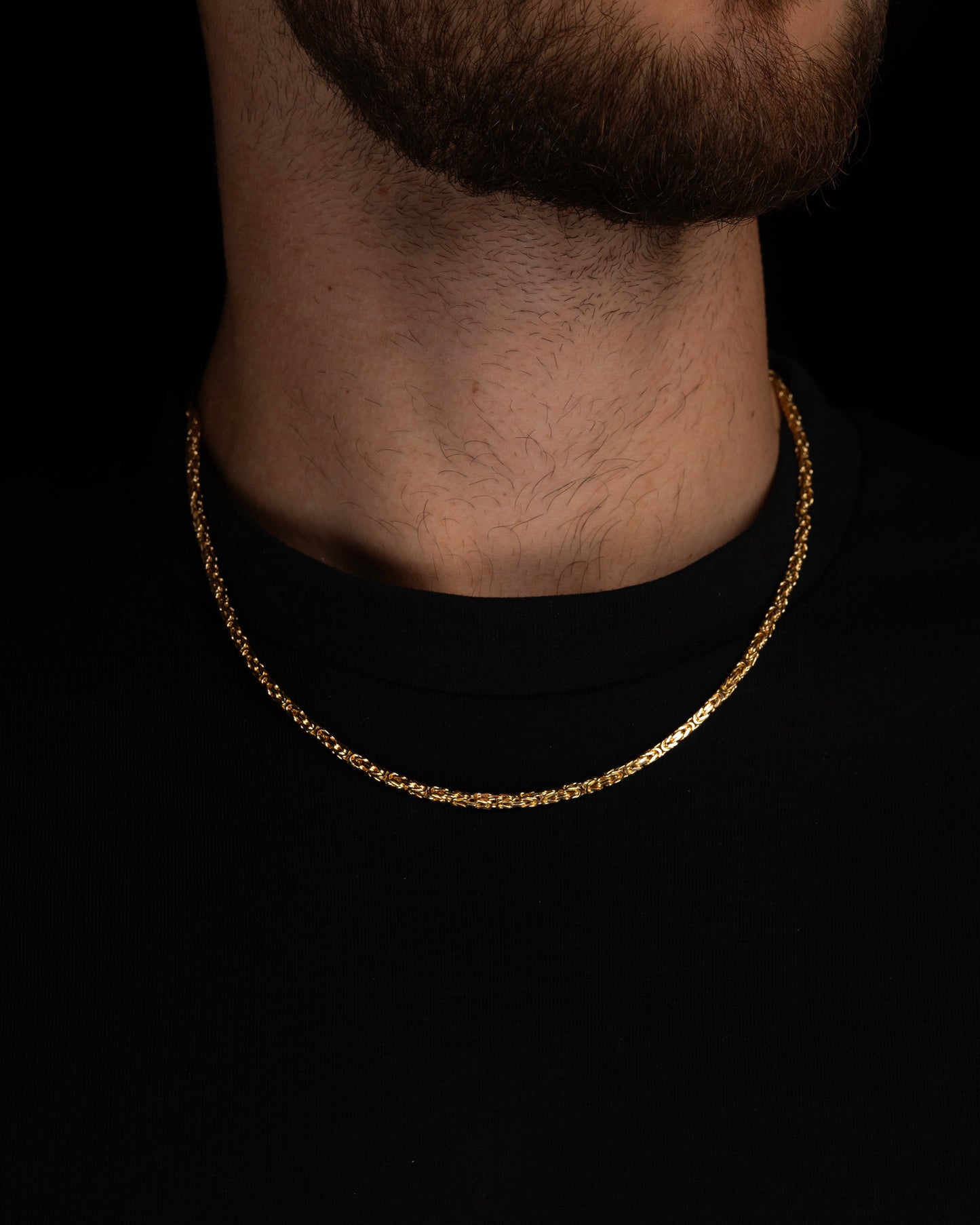 Kejsarlänk Halsband Massiv 3mm - 18K Guld - Kejsar