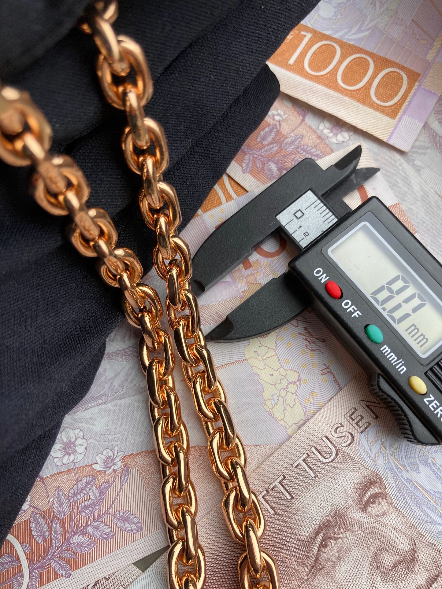 Ankarlänk Halsband 8mm - 18K Guldpläterad - Kejsar