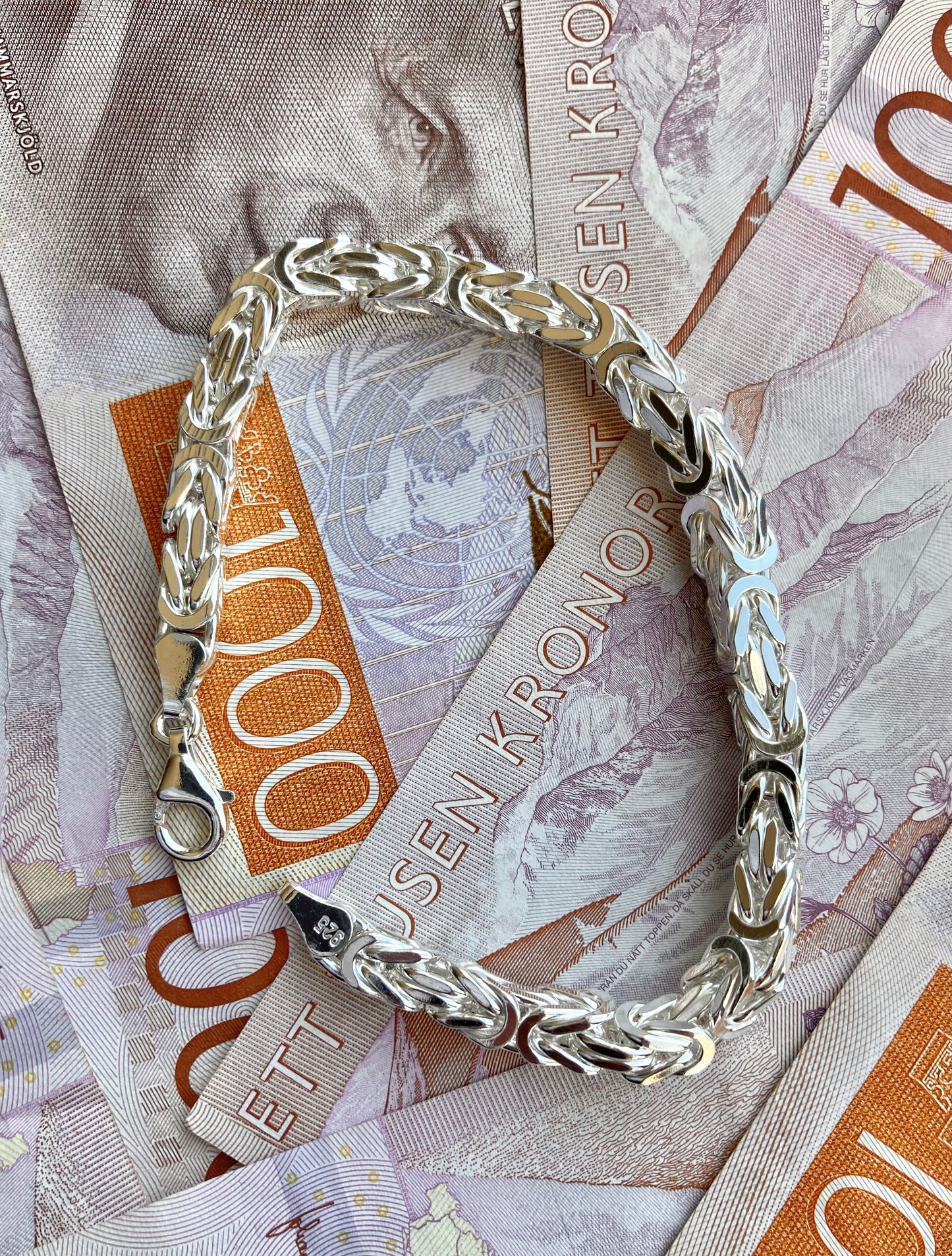 Kejsarlänk Armband 6mm - 925 Silver - Kejsar