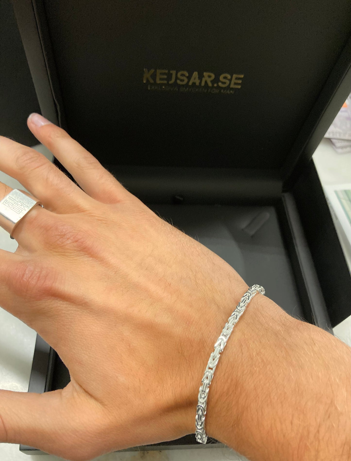 Kejsarlänk Armband 3mm - 925 Silver - Kejsar