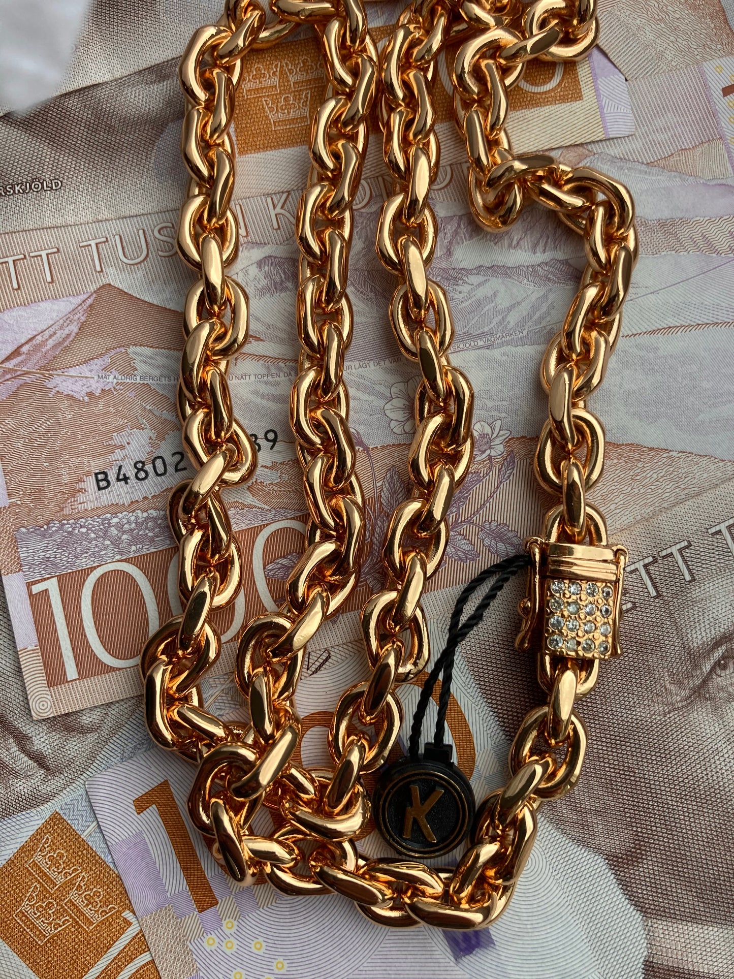 Ankarlänk Halsband 8mm - 18K Guldpläterad - Kejsar