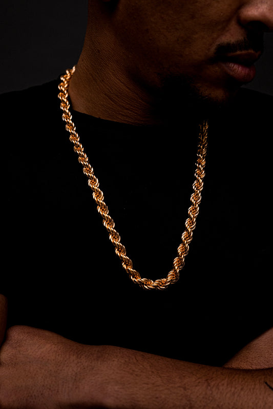 Rope Chain Necklace 10mm - 18K Gold Plated