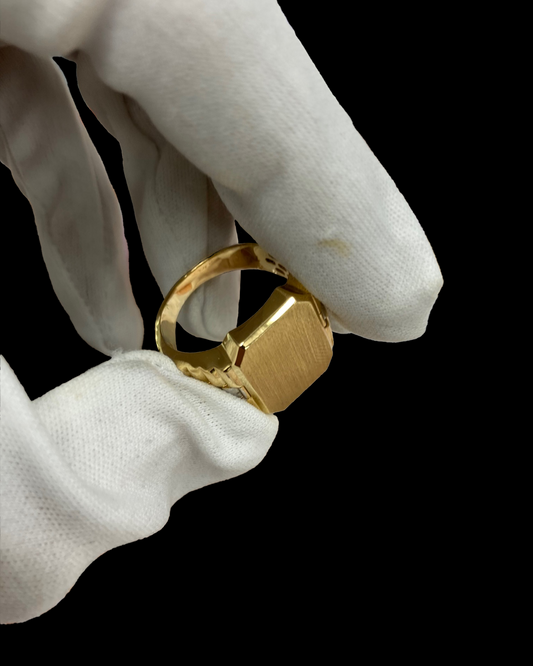 Signet ring twotone - 18K Gold