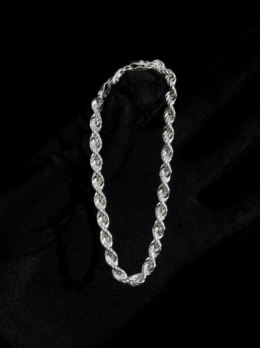 Rope Chain Bracelet 4mm - 925 Silver