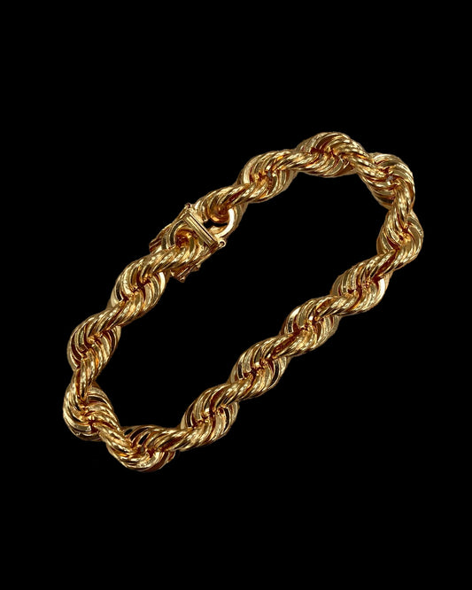 Rope Chain Bracelet 10mm Solid - 18K Gold