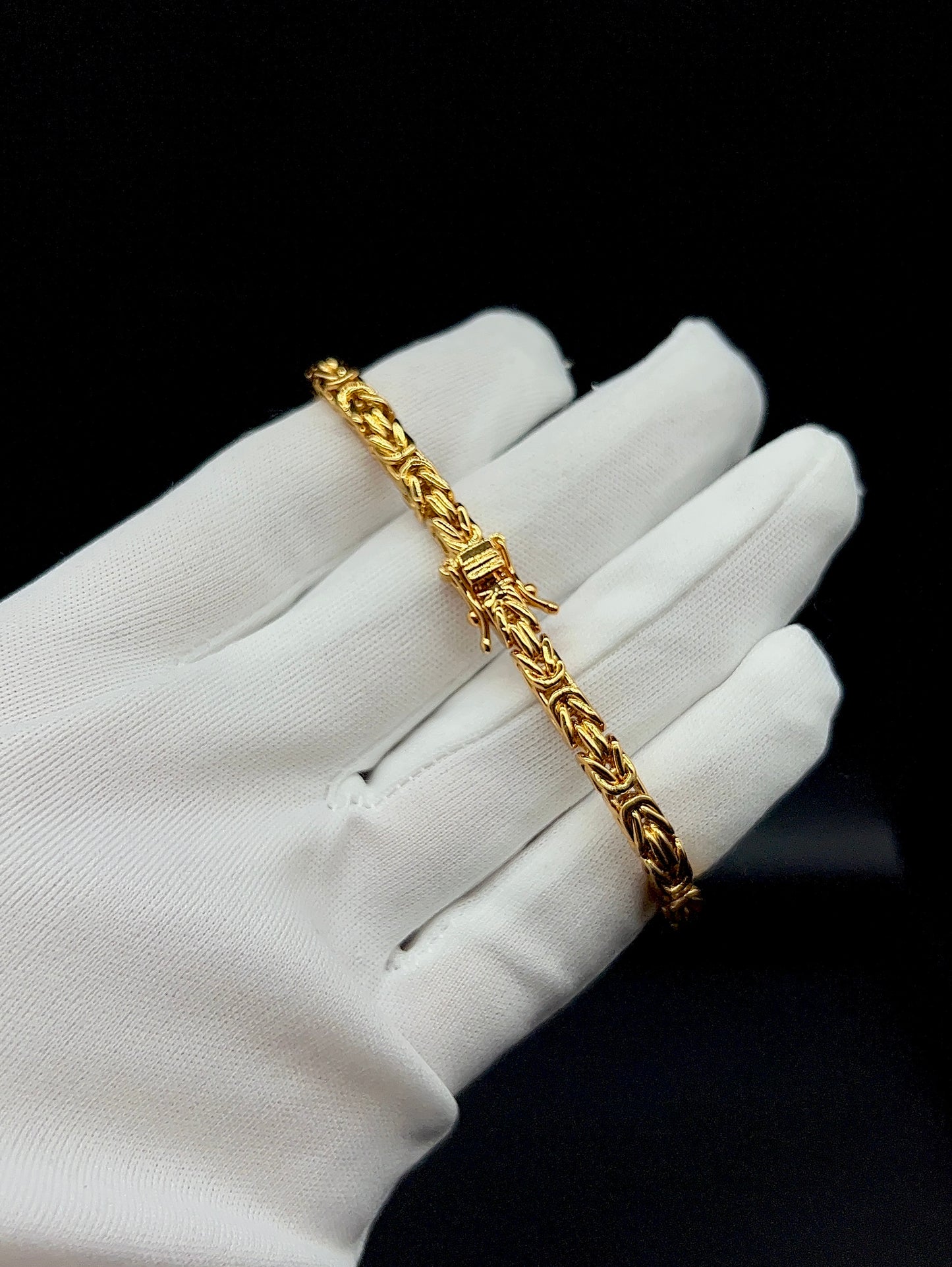 Byzantine Chain Bracelet 4mm - 18K Gold Plated
