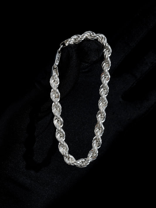 Rope Chain Bracelet 6mm - 925 Silver