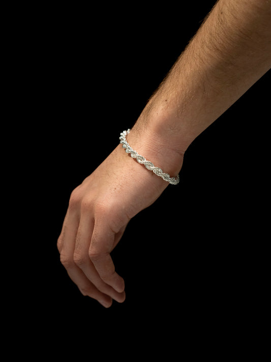 Rope Chain Bracelet 6mm - 925 Silver