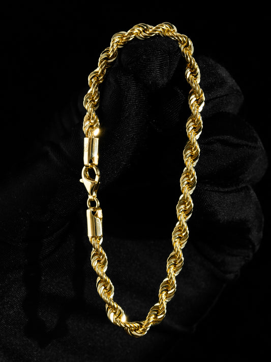 Rope Chain Bracelet 7mm - 18K Gold