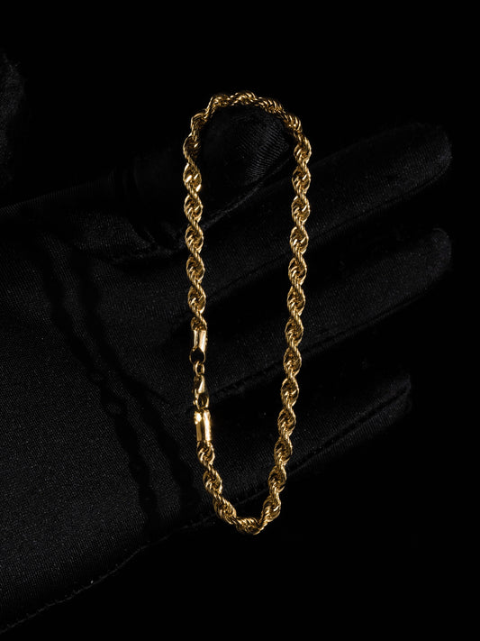Rope Chain Bracelet 3.5mm - 18K Gold