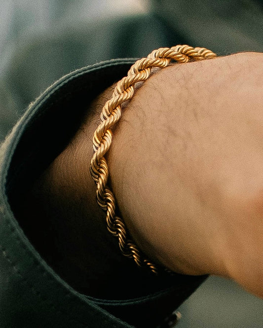 Rope Chain Bracelet 4.2mm Solid - 18K Gold