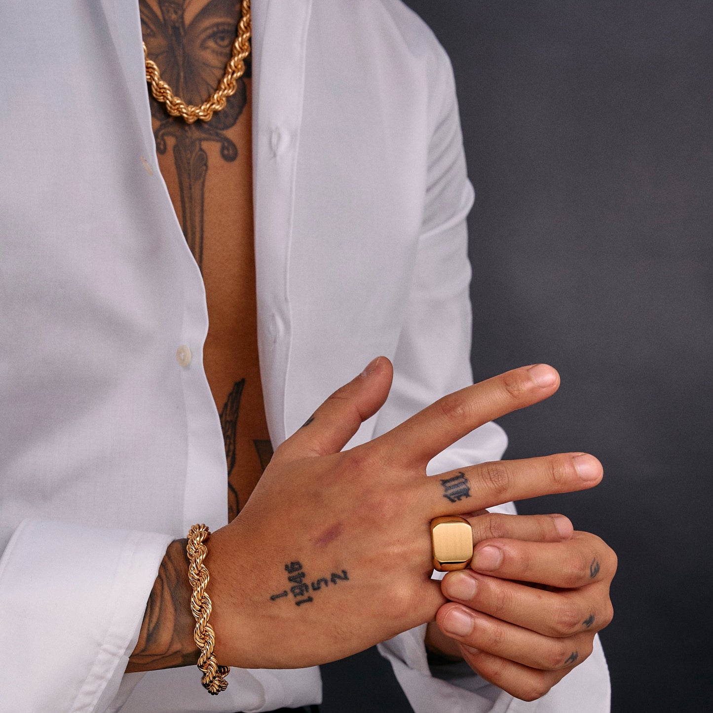 Rope Chain Bracelet 8mm - 18K Gold Plated