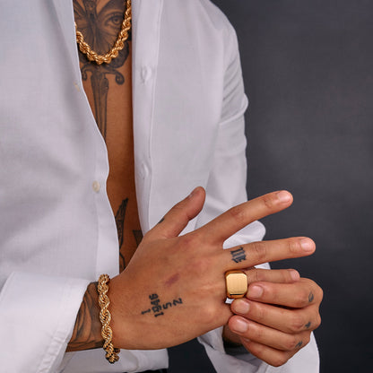 Rope Chain Bracelet 8mm - 18K Gold Plated