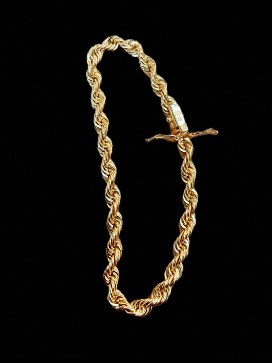 Rope Chain Bracelet 4.2mm Solid - 18K Gold