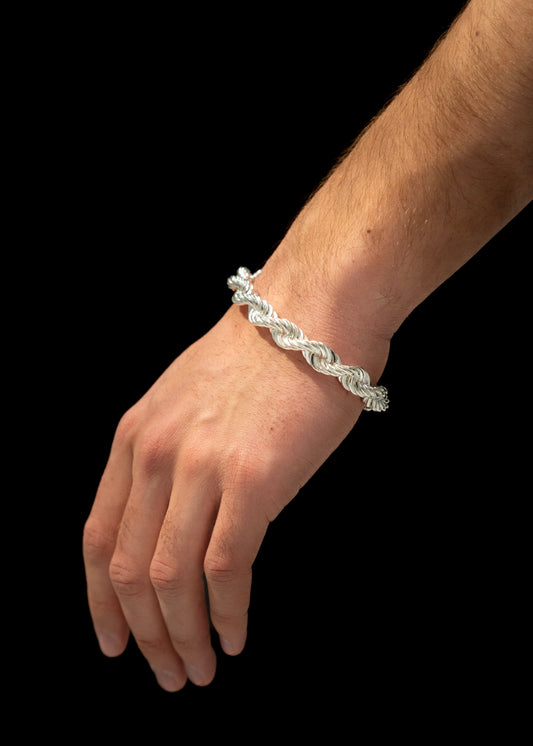 Rope Chain Bracelet 10mm - 925 Silver