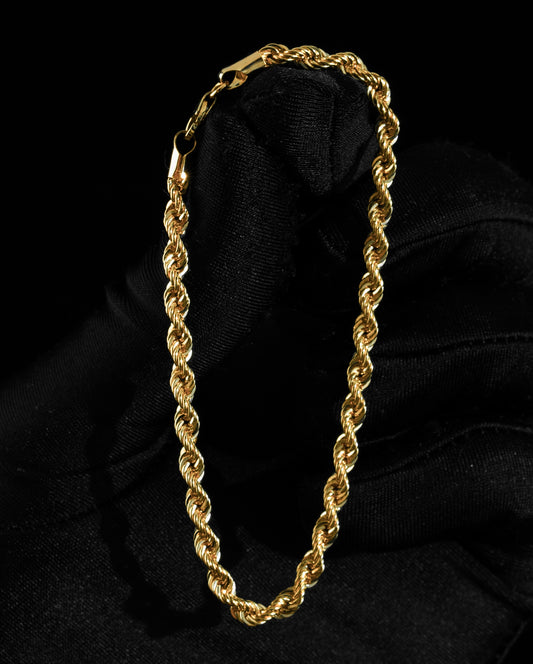 Rope Chain Bracelet 5mm - 18K Gold