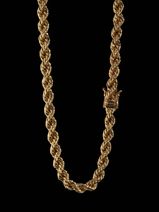 Rope Chain Necklace 8mm - 18K Gold Plated