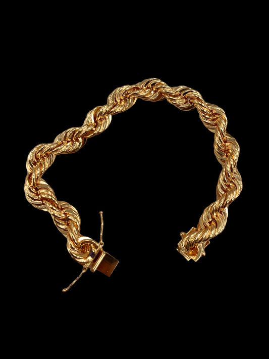 Rope Chain Bracelet 10mm Solid - 18K Gold