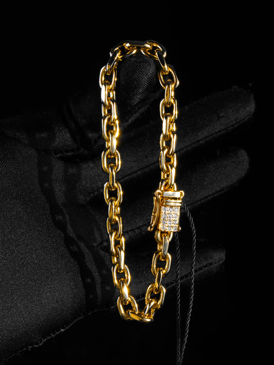 Anchor Bracelet 6mm - 18K Gold Plated