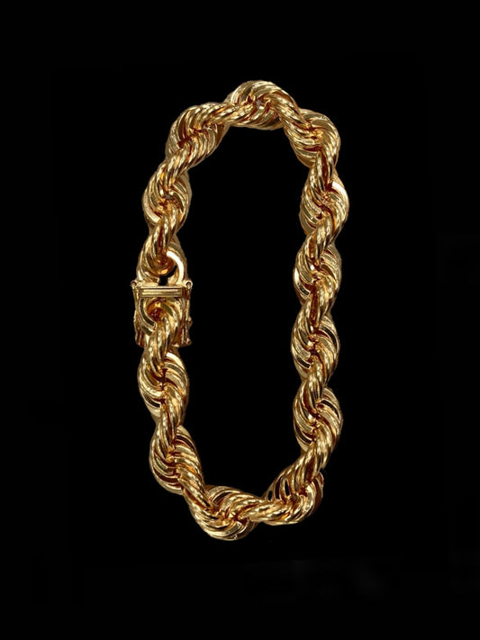 Rope Chain Bracelet 10mm - 18K Gold Plated