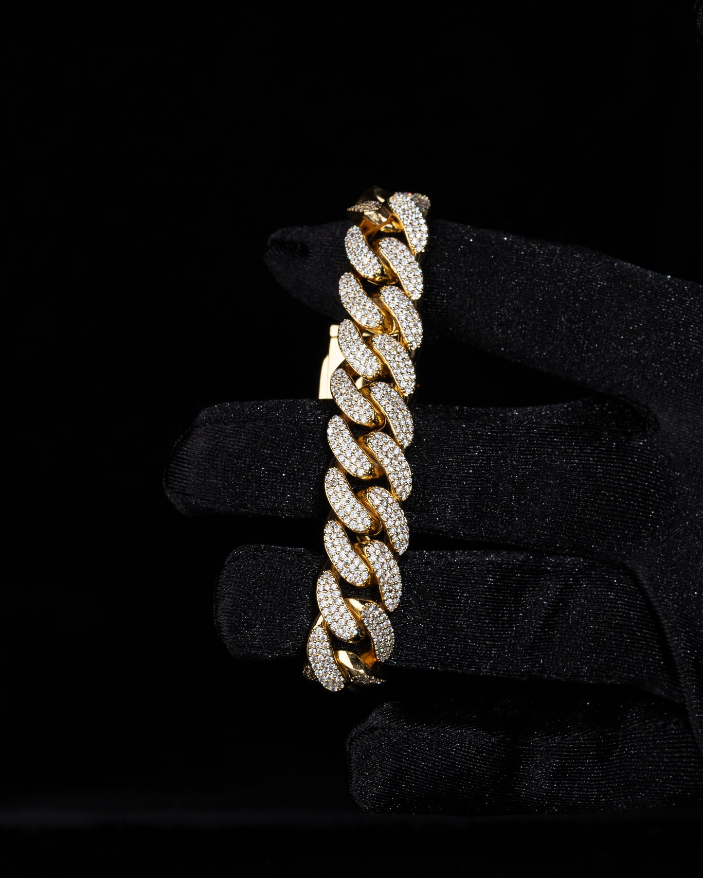 Iced out oval Cuban link bracelet