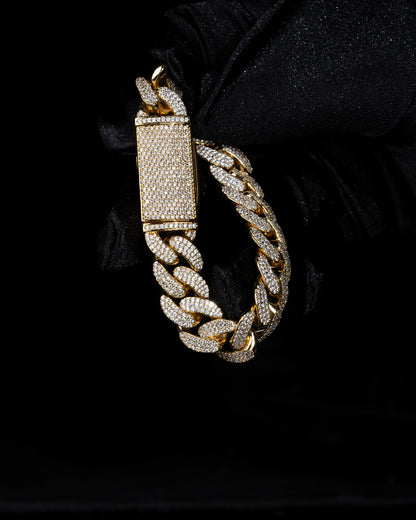 Iced out oval Cuban link bracelet