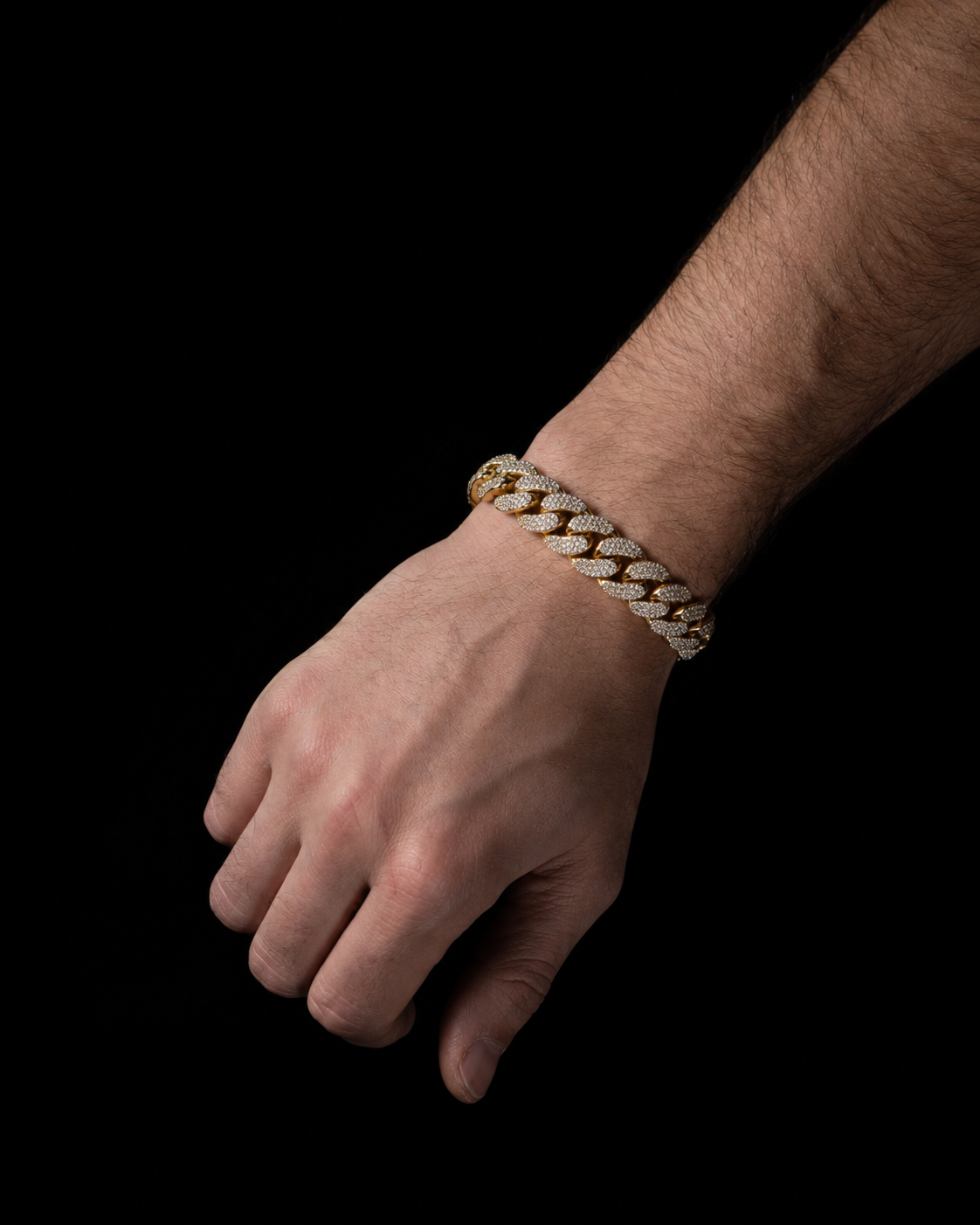 Iced out oval Cuban link bracelet