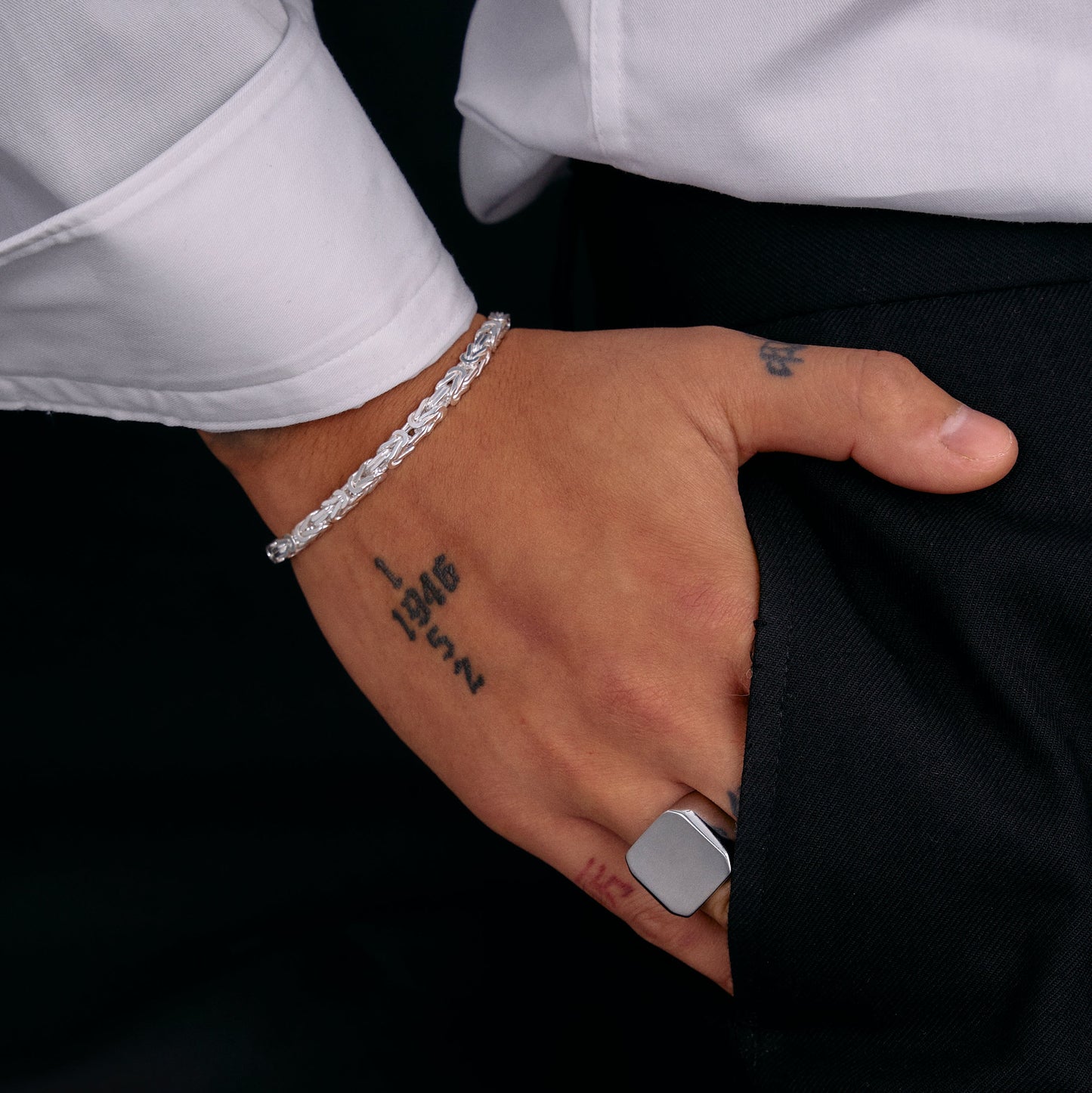 Byzantine Bracelet 4.5mm - 925 Silver 