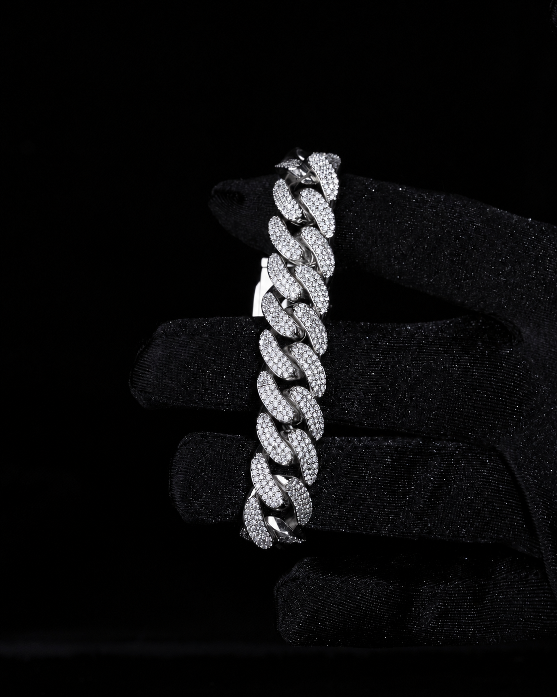 Iced out oval Cuban link bracelet