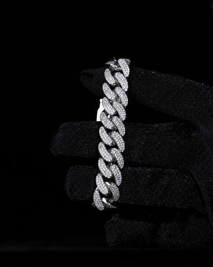 Iced out oval Cuban link bracelet