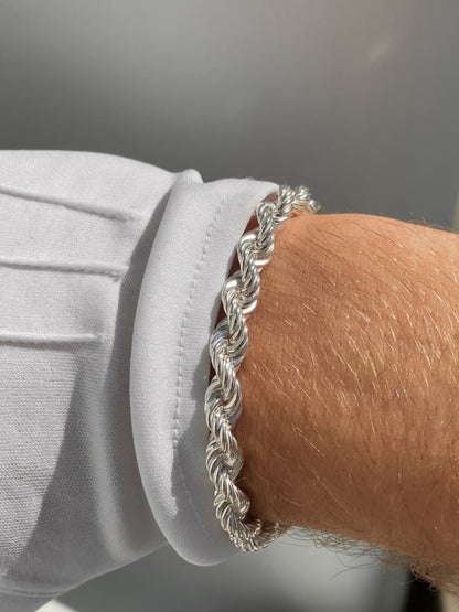 Rope Chain Bracelet 6mm - 925 Silver