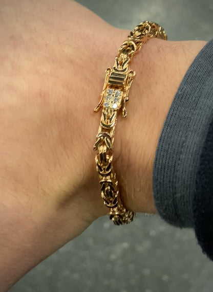 Byzantine Chain Bracelet 4mm - 18K Gold Plated