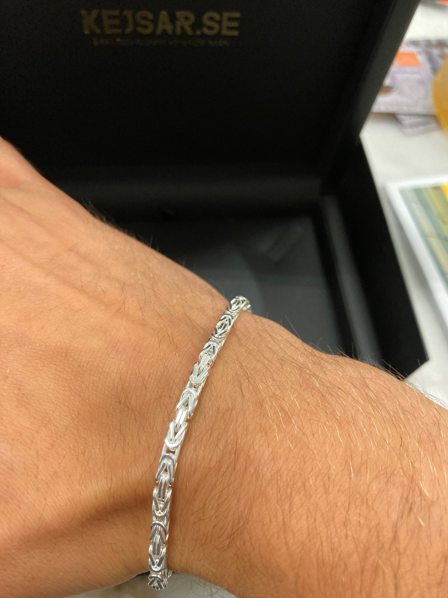 Kejsarlänk Armband 3mm - 925 Silver - Kejsar