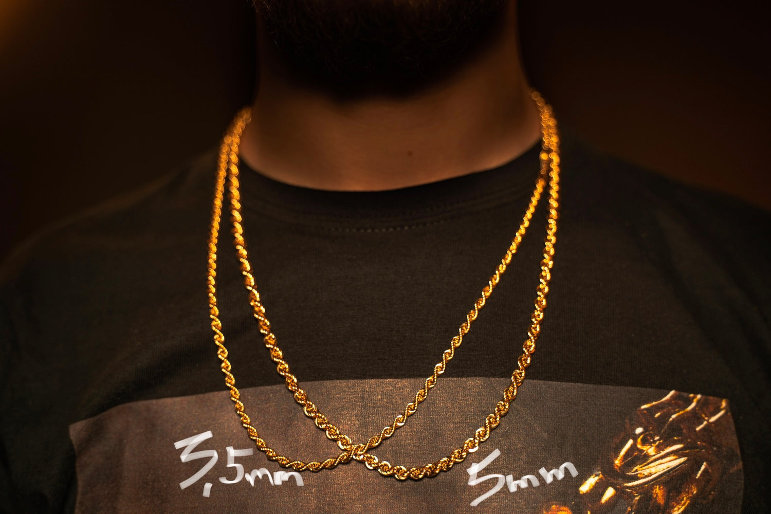 3.5 mm rope discount chain on neck