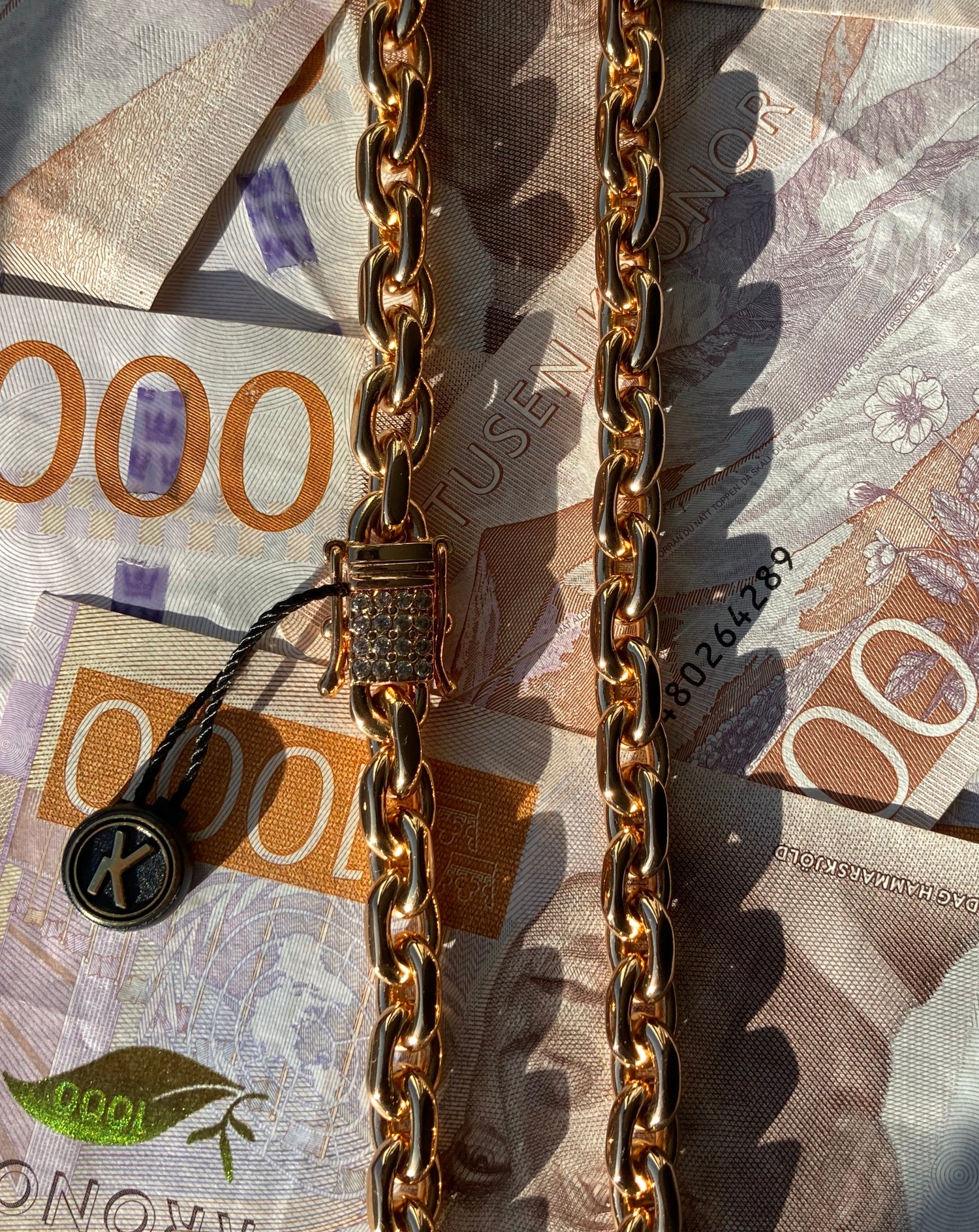 Ankarlänk Halsband 8mm - 18K Guldpläterad - Kejsar